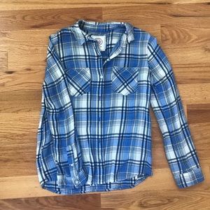 Thin blue flannel